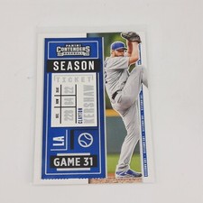 2020 Contenders Base Season Ticket #88 Clayton Kershaw - Los Angeles Dodgers