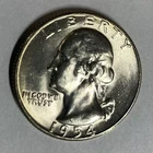 (B) 1954- S Gem BU Washington Silver Quarter