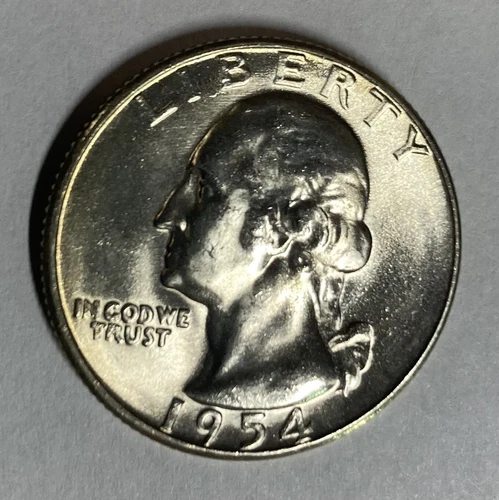 (B) 1954- S Gem BU Washington Silver Quarter