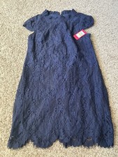 Vince Camuto Women’s Blue Lace Blouson Dress Size 14 $158