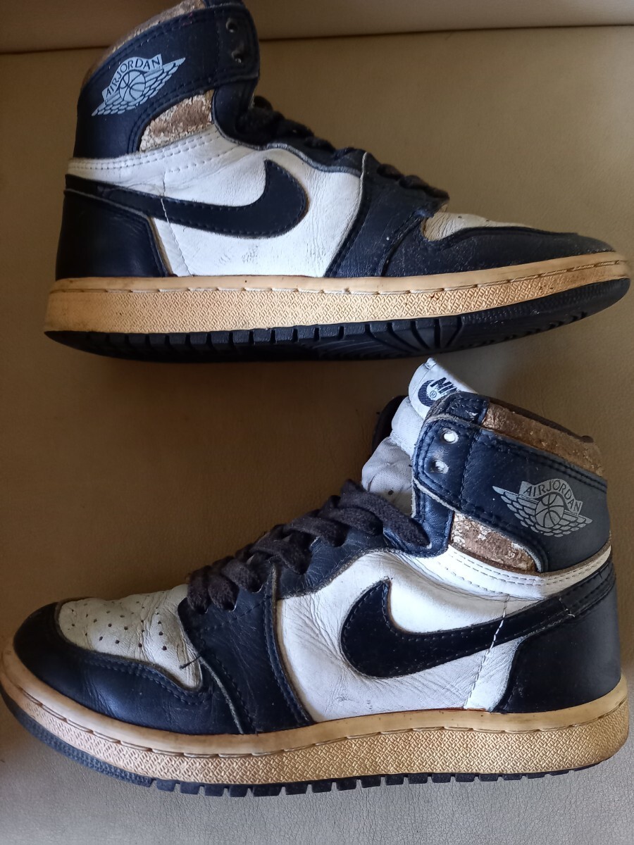 Nike Air Jordan 1 White x Black 24cm 1985 Original Vintage Used 