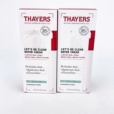 Thayers Lets Be Clear Water Cream 2.5 Fl Oz For Combo To Oily Skin Lot Of 2