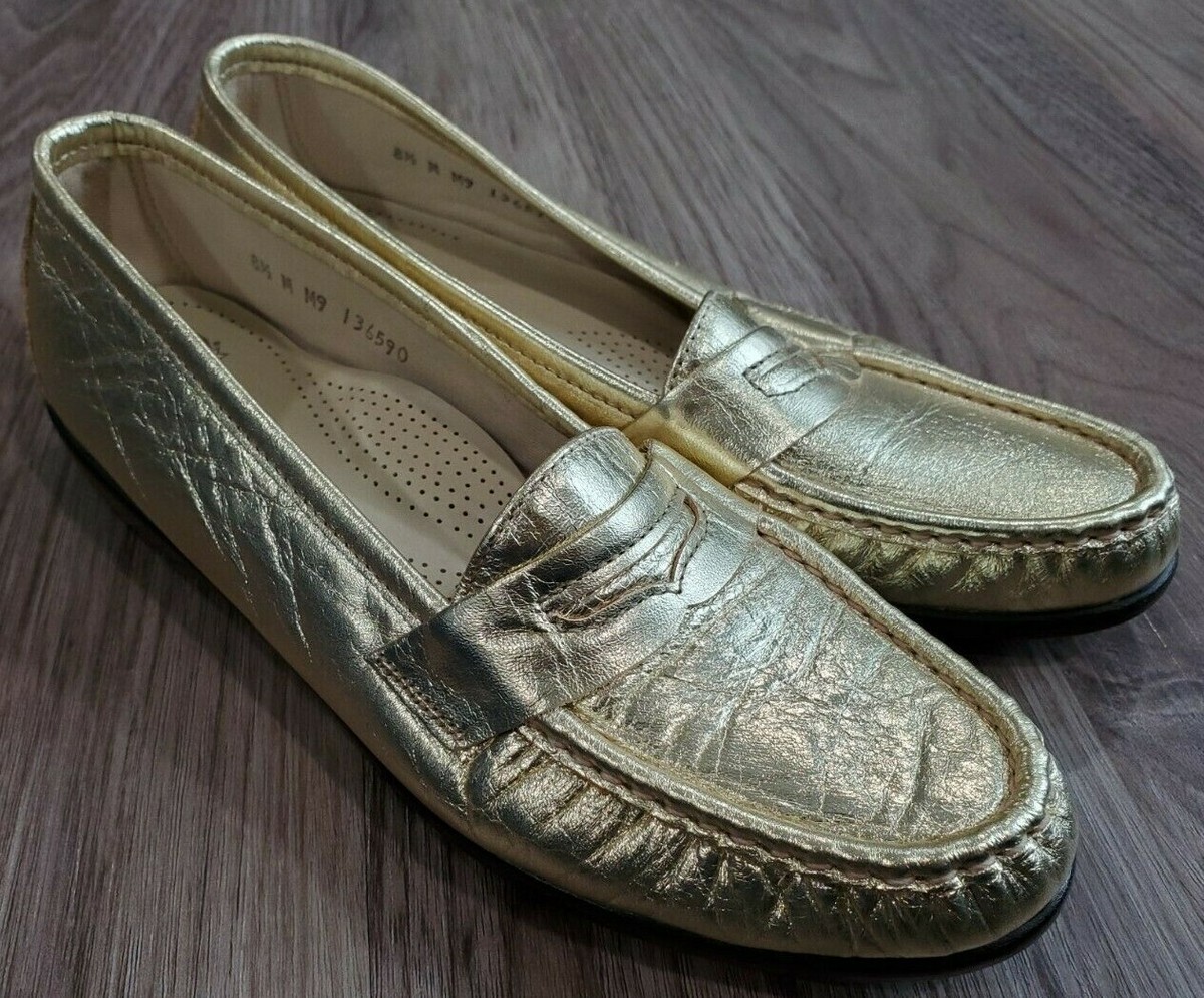 Sas Gold Shoes Size 8.5 M Leather Loafers Tripad Comfort | eBay