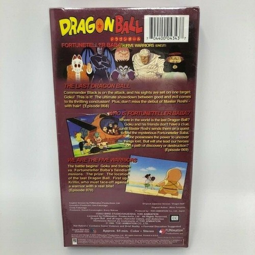 Dragon Ball Fortune Teller Baba Five Warriors (VHS, 2002, Uncut) for