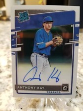Anthony Kay 2020 Panini Donruss Optic Baseball HOLO  Rookie Auto RRS-AK Blue Jay