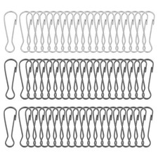 Lanyard Hooks, 60 Pcs 50x15.7x3.4mm Stainless Steel 304 Hook, Silver Black