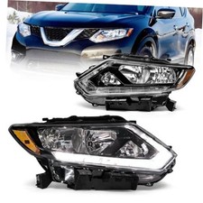 Headlight Assembly for 2014 2015 2016 Black Housing Amber Reflector Clear Lens