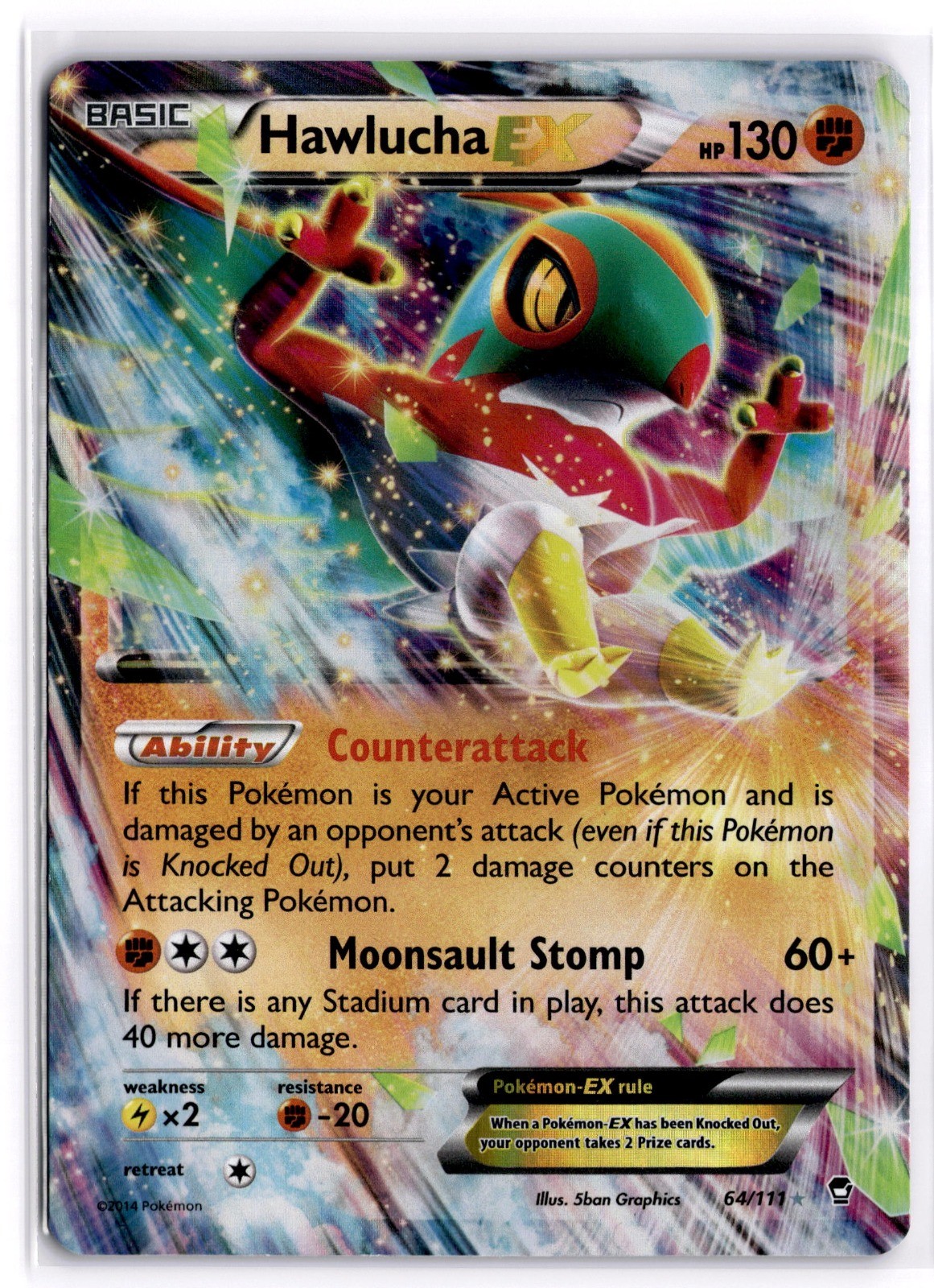 Pokemon TCG Hawlucha EX 64/111 XY - Furious Fists Ultra Rare LP