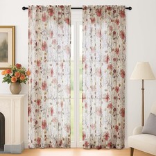 Crushed Sheer Curtains 84 Inches Long 2 42"W x 84"L Pack of 2 Multi Color