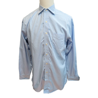Brooks Brothers Regent Shirt M/L Blau Hähnchenfuß Supima Baumwolle