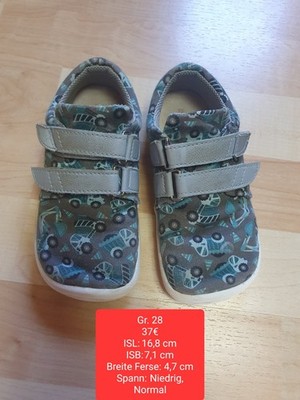 beda LowCut Textil Trucks Gr. 28 Barfußschuhe