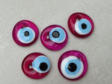 5er Pack - Rosa Türkischer Böser Blick, Handgefertigte Glasperlen, Perfekt zum Basteln, Zum Selbermachen