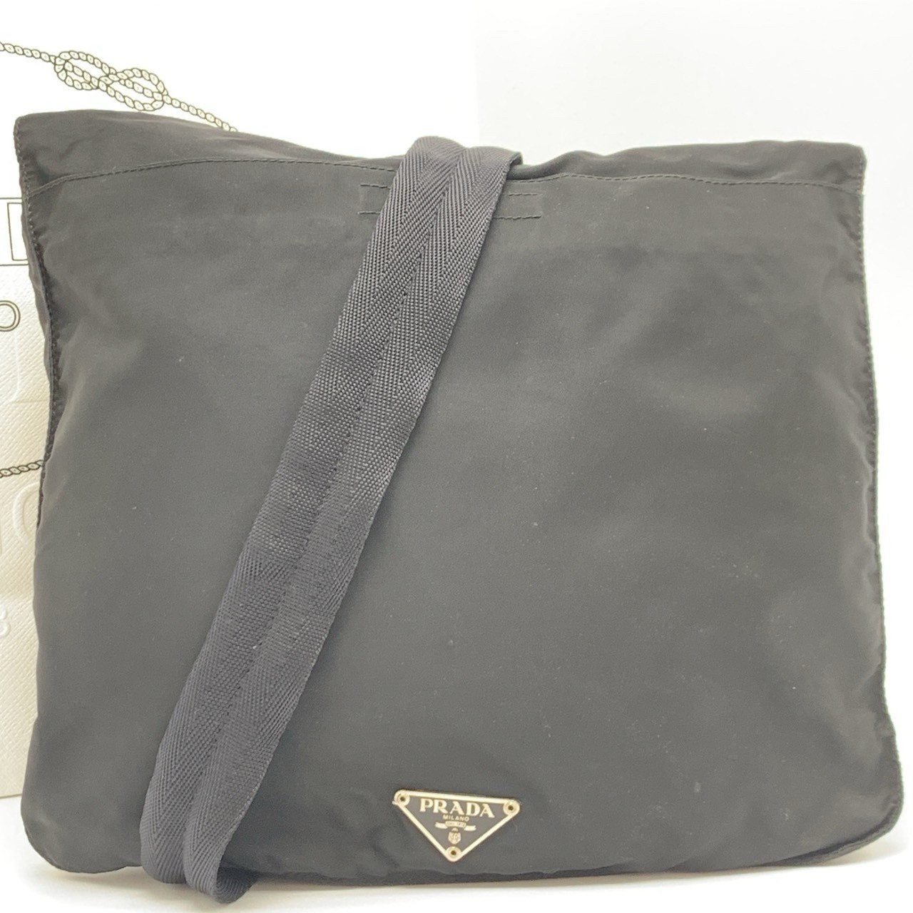 PRADA Black Nylon Leather Shoulder Bag Messenger Crossbody Made in Japan