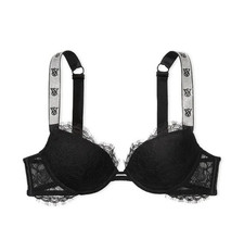 Victoria's Secret Very Sexy Monogram Push Up Shine Strap Bra - Black - Size 34C