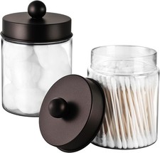 Apothecary Jars Bathroom Storage Organizer - Cute Qtip Oil Rubbed Bronze