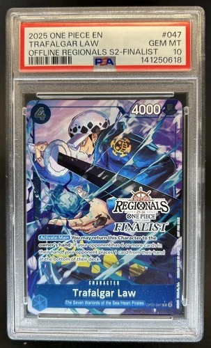 2025 One Piece Offline Regionals S2 Finalist Trafalgar Law #OP07-047 PSA 10