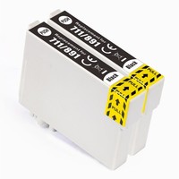 2 Schwarz Tintenpatronen Ersetzen Epson Stylus T0711 Non-Oem / Kompatibel
