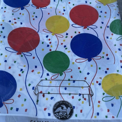 Plastic Tablecloth Tablecover Balloons Birthday Party Picnic 54x108 Heavy Duty - Bild 2 von 7
