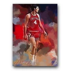 Jerry Sloan #4 Art Card Limited 15/50 Edward Vela Signed (Chicago Bulls)