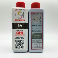 Chi Ionic Shine Shades Liquid Hair Color 3 Oz 6A Light Ash Brown X2