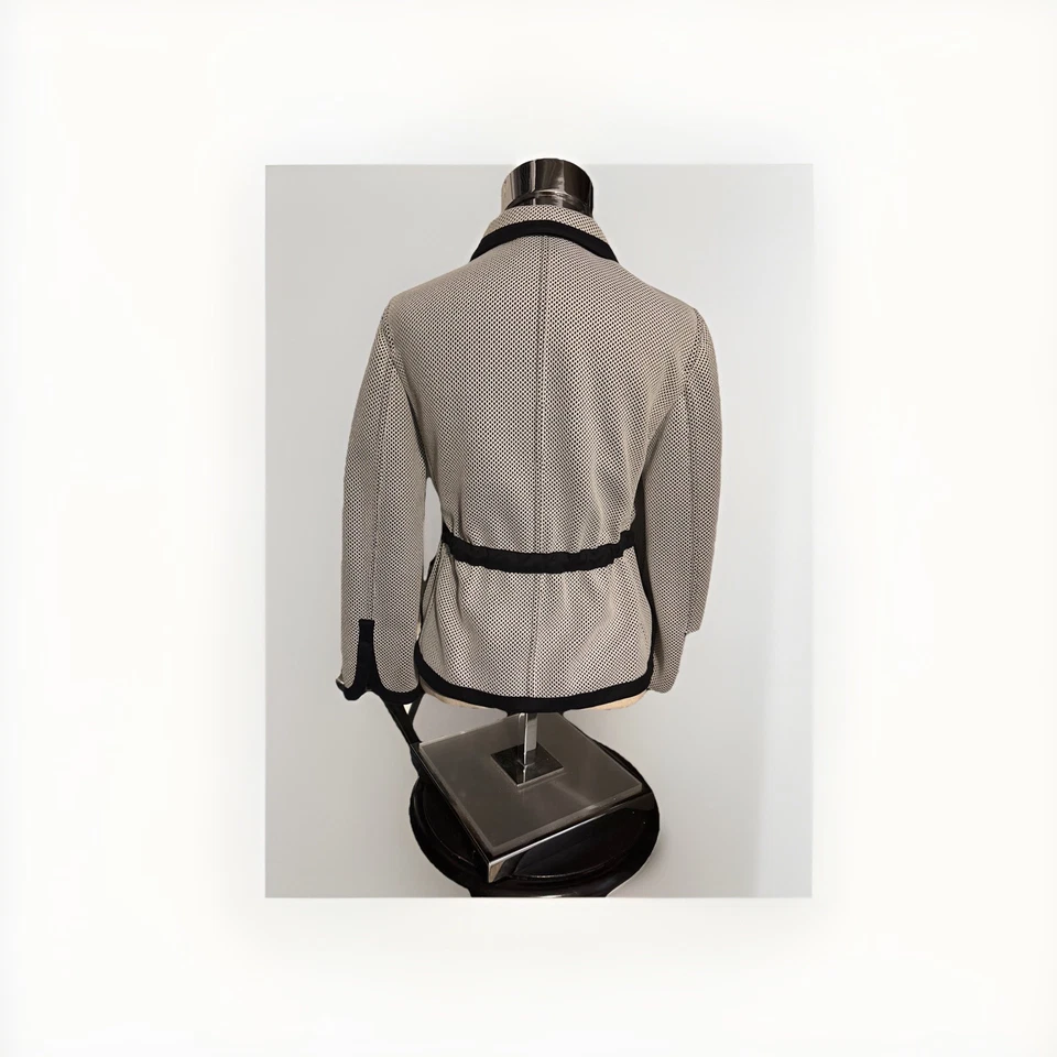 Chaqueta de malla Akris •punto cremallera frontal azul marino/blanco talla 4 Foto 4 de 4