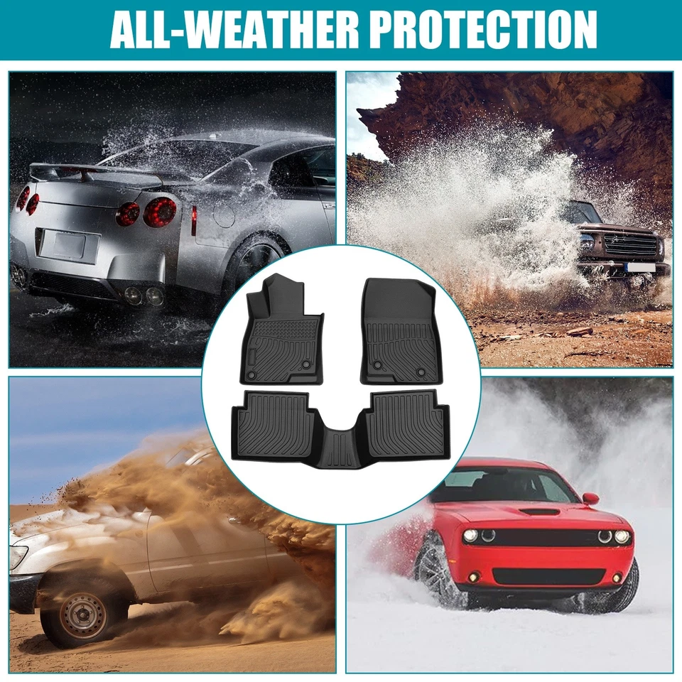 3D Floor Mats Liner Carpets For 2014-2018 Mazda 3 TPE Rubber All Weather - Image 2 of 4