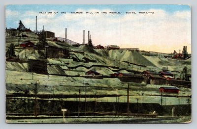 Butte Montana Copper Mine Northern Pacific Station A Cancel MT c1962 Postcard