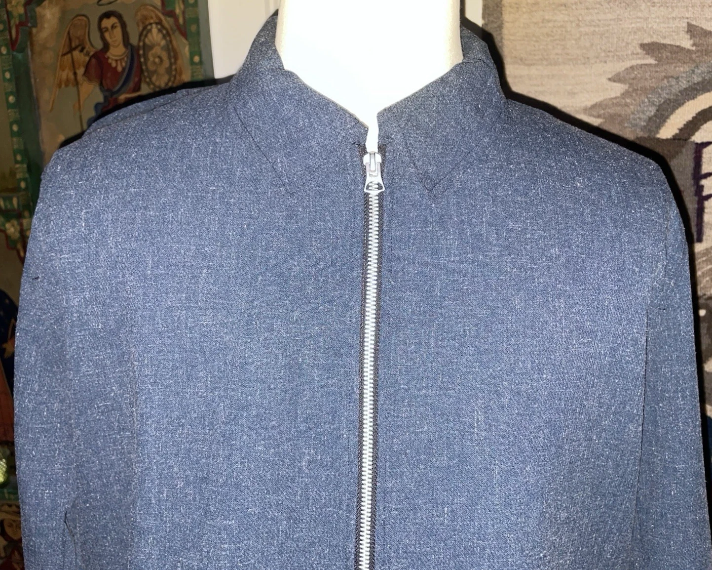 NEW Rag & Bone Phillips Navy Speckled Zip Up Jacket Sz 2XL NWT $598 - product detail image 4