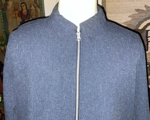 NEW Rag & Bone Phillips Navy Speckled Zip Up Jacket Sz 2XL NWT $598 image 4