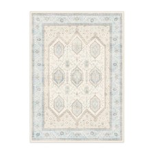 Ruggable 5'x7' Washable Bridgerton Crown Affair Opal Area Rug Ivory/Blue
