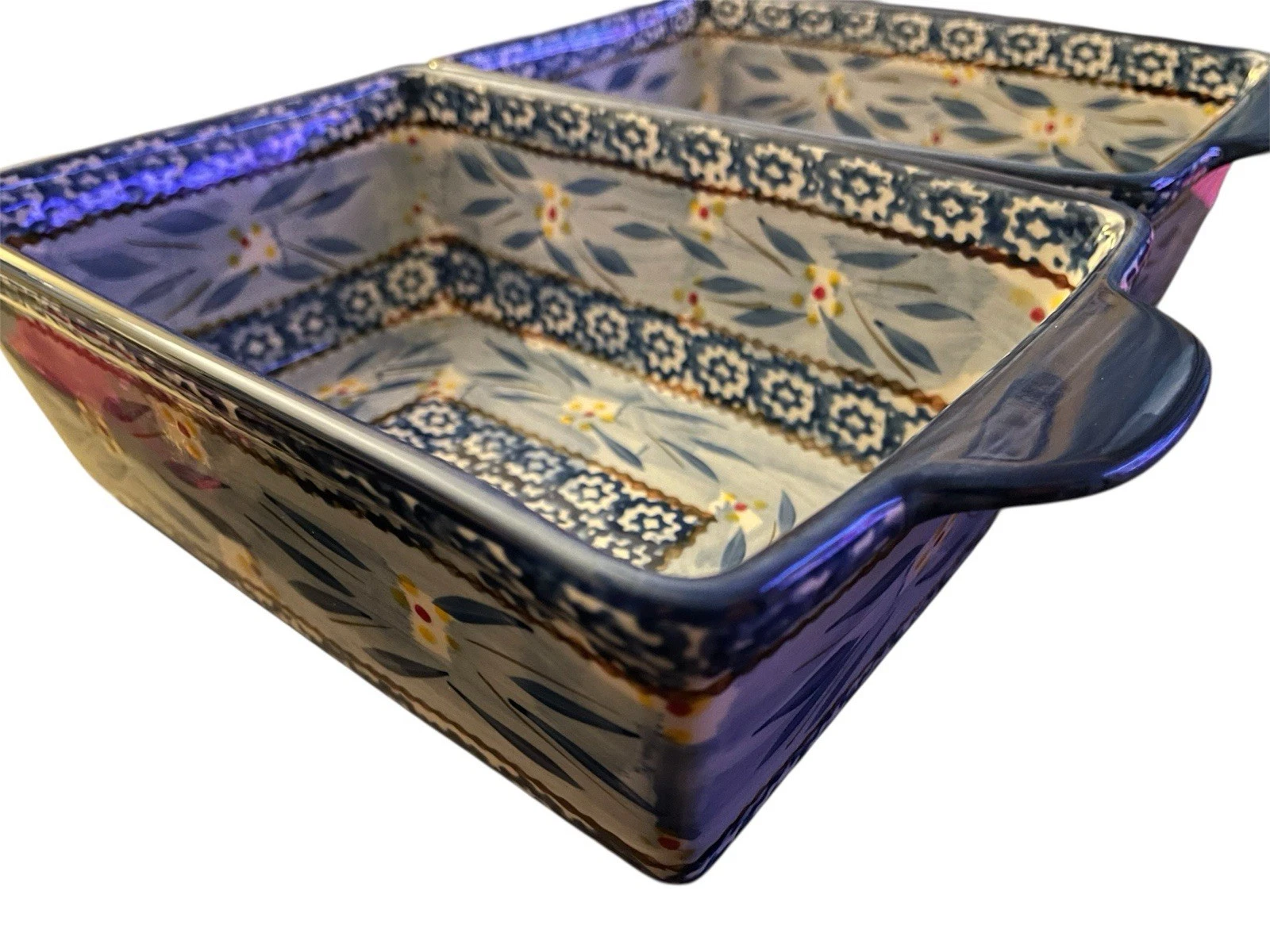 Temp-tations by Tara Old World Blue 1.5qt Rectangular Baking Pans - Set of 2