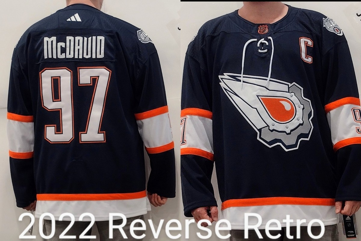 Edmonton Oilers Connor McDavid 2022 Reverse Retro Jersey
