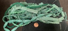 Lot of 15 strands mix shape green Aventurine beads/15.5" x 16 (z228t)
