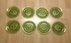 Indiana Glass Company "Daisy" Pattern Dark Green Depression Glass Set, 8 Plates
