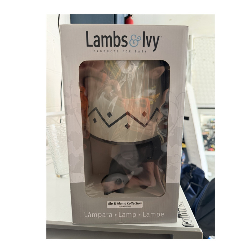 Lambs & Ivy Me & Mama Collection Woodland Nursery Lamp Gray/White/Pink 721024B