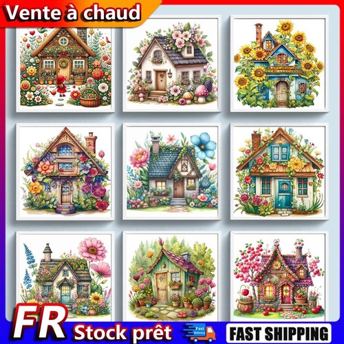 Full Embroidery Eco-cotton Thread 14CT Printed House Cross Stitch Kit ...