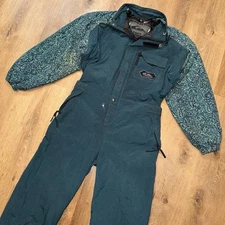 Quiksilver Ski Suit Womens One Piece Snowsuit Snow Bib Vintage 1990s Retro Small
