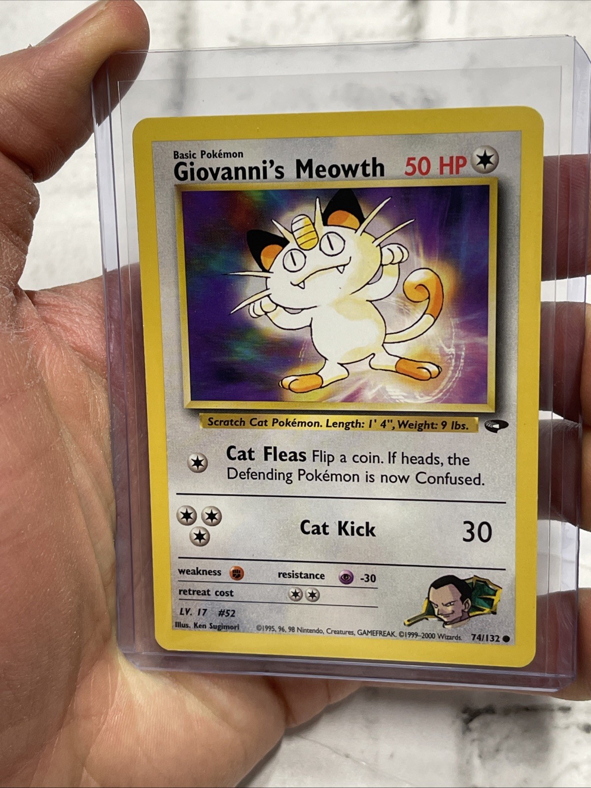 Pokemon - Giovanni's Meowth - Gym Challenge 74/132 - Common - Vintage Card LP+