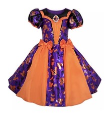 NWT Disney Store Girl Minnie Mouse Witch Halloween Costume Purple Orange