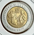 2008 Mexico Coin 5 Pesos Bimetallic Francisco Pancho Villa Currency Money Cash N