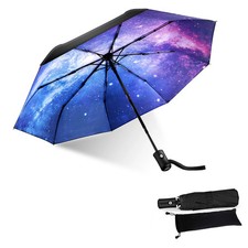Automatic 8 Ribs Windproof Automatic Umbrella Starry Sky Retro Men Folding Trave