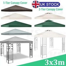 3 x 3 m Garden Replacement Gazebo Canopy Roof 1-Tier 2Tier Tent Cover Spare Part