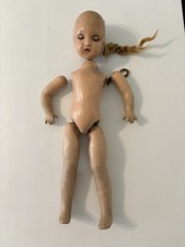 Vintage 18 Composition Jointed Doll Brown Sleepy Eyes Teeth For Repair Project