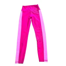 WILO Pink Colorblock Ribbed High Waisted Activewear Leggings - Size S-needs wash