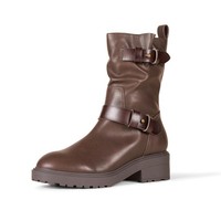 Bikerstiefel Damen 41 Eu, Halbhoch, Dunkelbraun, Amazon Essentials, Stiefel