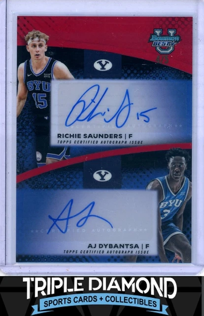2025-26 Bowman U Best Richie Saunders/AJ Dybantsa Dual Auto Red Refr #4/5 T754