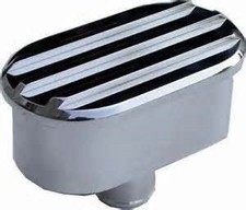 Valve Cover Finned Nostalgic Polished Aluminum Oval Push-in Breather Grommet Valve Cover Finned Nostalgic Polished Aluminum Oval Push-in Breather Grommet