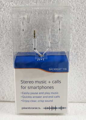Plantronics BackBeat 116 Stereo Headset - Retail Packaging - White