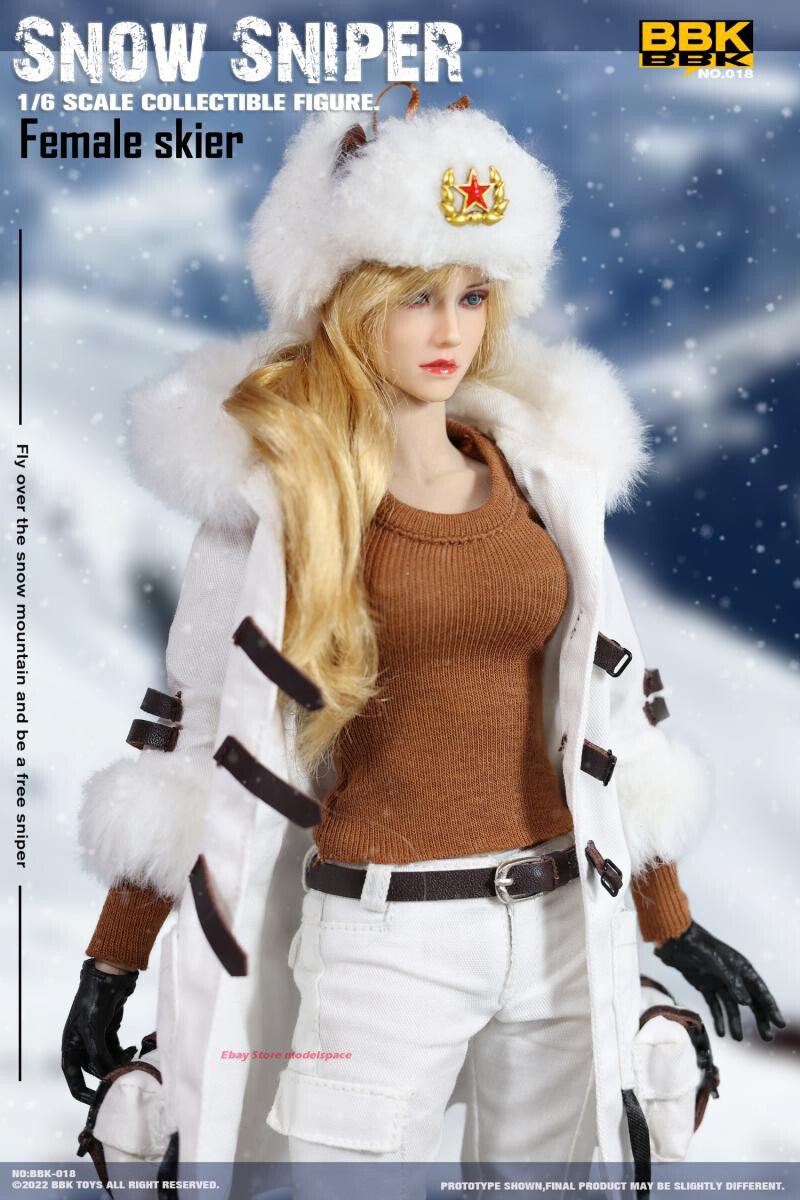 1/6 女性スキーヤースナイパーフィギュア（BBK018） 1/6 BBK BBK018 Snow Sniper Female Skier Action Figure Model