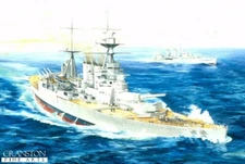 WW2 Royal Navy Naval art print  Battlecruiser HMS Hood atlantic squadron 1936
